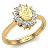 November Birthstone Citrine Oval 14K Gold Diamond Ring 0.80 ct tw - Yellow Gold