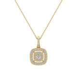 Cushion Twining Dainty Charm Necklace 14K Gold 0.41 Ctw-I,I1 - Yellow Gold