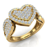 1.00 Ct Diamond Heart Promise Ring 18K Gold (G,VS) - Yellow Gold