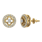 18K Gold Diamond Stud Earrings Round Shape 0.67 carat-G,VS - Yellow Gold