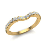 Diamond Wedding Band -Three stone Split Shank Ring 14K Gold 0.25 ct VS - Yellow Gold