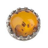 Artisan Crafted Sterling Bold Baltic Amber Royal Domed Ring