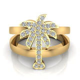 Trendsetter Fashion Palm Tree Diamond Ring 0.31 ctw 14K Gold-I,I1 - Yellow Gold