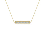 Diamond Bar Pendant 14K Gold Necklace 0.45 ctw-G,SI - Yellow Gold
