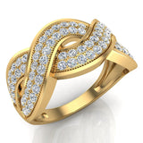 0.65 Ct Intertwined Anniversary Diamond Band Ring 14K Gold (I,I1) - Yellow Gold