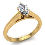 Marquise Cut Earth-mined Diamond Engagement Ring 14k Gold (G,SI) - Rose Gold