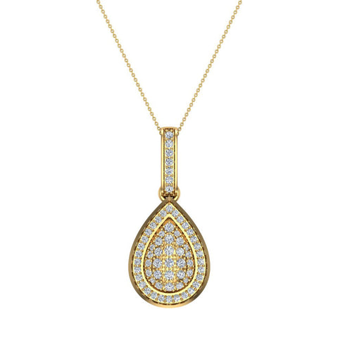 1.00 ct tw Pear Drop-Shape Diamond Necklace 14K Gold-L,I2 - Yellow Gold