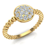 Diamond Cluster Rope Shank Stackable Ring 14K Gold (I,I1) - Yellow Gold
