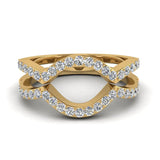 0.45 Ct Diamond Wedding Bands matching Criss Cross Intertwined Ring G,VS - Yellow Gold