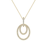 Entwined Circles Dangling Diamond Pendant in 14K Gold (G,SI) - Yellow Gold