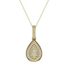 1.00 ct tw Pear Drop-Shape Diamond Necklace Yellow Gold