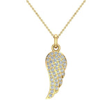 0.47 cttw Angel Wing Diamond Pendant Necklace 14K Gold L,I2 - Yellow Gold
