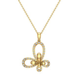 0.51 ct tw Butterfly Diamond Necklace 18K Gold (G,VS) - Yellow Gold