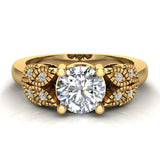 0.80 Carat Vintage Paisley Engagement Ring 14K Gold-G,I1 - Yellow Gold
