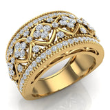 Cocktail Diamond Ring Filigree Style 14K Gold 0.95 ct tw Glitz Design (I,I1) - Yellow Gold