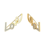 0.50 Ct Love vines Ear Climbers Earrings 14k Gold-I,I1 - Yellow Gold