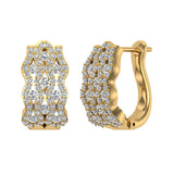 1.25 Ct Intertwined Huggies Styled Diamond Hoop Earrings 14K Gold (G,SI) - Yellow Gold