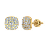 Cushion Cluster Diamond Stud Earrings 0.48 ct 14K Gold-G,SI - White Gold