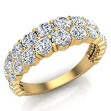 1.67 Ct Connect the Dots Diamonds Two Rows Riviera Band 18K Gold-VS - Yellow Gold