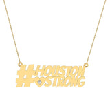14K Gold Hashtag Houston Strong Heart Diamond Pendant w/ Chain-I,I1 - Yellow Gold