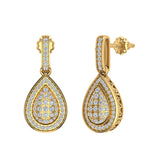 Statement Diamond Drop Earrings Luscious Pear Drop 14K Gold (G,SI) - Yellow Gold
