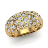 Cocktail Rings for Women Dome Fashion Rings 14K Gold 1.00 carat-I,I1 - Yellow Gold