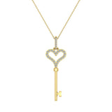 0.27 ct Key to your Heart Diamond Necklace 14K Gold-G,I1 - Yellow Gold