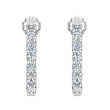 14K Gold Diamond Huggie Earrings For Women-G, SI - White Gold