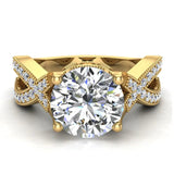 Infinity Solitaire Diamond Engagement Ring 1.91 ct 14K Gold-I1 - Yellow Gold
