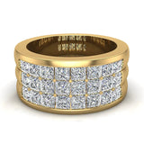 Luminous Princess Halfway Diamond Wedding Band 2.40 ct 14K Gold-I,I1 - Yellow Gold