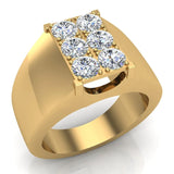 1.25 Ct Six Stone Men's White Diamond Cluster Ring 14k Gold (I, I1) - Yellow Gold