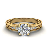 0.81 Carat Vintage Solitaire Wedding Ring 14K Gold (G,I1) - Yellow Gold