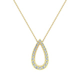 14K Gold Necklace Teardrop-Shape Necklace 0.34 ct tw Diamonds-I2 - Yellow Gold