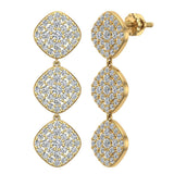 Fashion Diamond Dangle Earrings Exquisite Waterfall 14K Gold-I,I1 - Yellow Gold