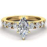 Engagement Ring for Women Marquise Cut 14K Gold 1.20 cttw GIA - Yellow Gold