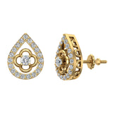 18K Gold Diamond Earrings Tear-Drop Shape 0.79 carat-G,VS - Rose Gold