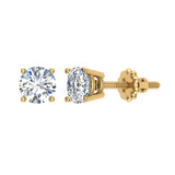Diamond Earring for Women Men Round Cut 14K Gold Diamond stud 1/4-1.00 cttw-G,VS2 - Yellow Gold