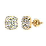 Cushion Cluster Diamond Stud Earrings 0.48 ct 18K Gold-G,VS - White Gold