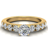 Engagement Rings for Women Round Brilliant 18K Gold 1.00 ct GIA - Yellow Gold