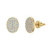 Oval Cluster Diamond Earrings 0.50 ct 18K Gold-G,VS - Yellow Gold