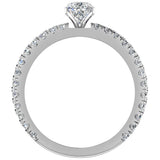 X Cross Split Shank Pear Shape Diamond Engagement Ring 1.75ct 14K Gold - White Gold