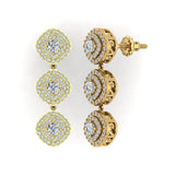 Fashion Diamond Dangle Earrings Exquisite Waterfall 18K Gold-G,VS - Yellow Gold