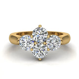 4 Stone Quad Diamond Promise Ring 18K Gold 1.40 ct-G,SI - Yellow Gold