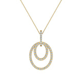 Entwined Circles Dangling Diamond Pendant in 18K Gold (G,VS) - Yellow Gold