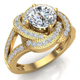 Diamond Knot Halo Engagement Ring 14K Gold 1.34 cttw-I,I1 - Yellow Gold