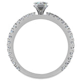 X Cross Split Shank Emerald Cut Diamond Engagement Ring 14K Gold - White Gold