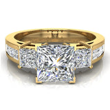 Past Present Future Princess Cut Engagement Ring 1.81 ct 14K Gold-I,I1 - White Gold