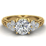 0.96 Carat Vintage Wedding Ring 14K Gold (G,I1) - Yellow Gold