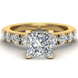 Princess Cut Diamond Engagement Rings for Women GIA Certified 14K Gold - Yellow Gold