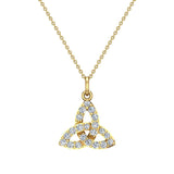 Celtic Knot Charm Necklace 14K Gold 0.24 Ct-G,SI - Yellow Gold